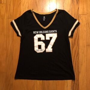 NFL New Orleans Saints Black and Gold Women's Jersey Top